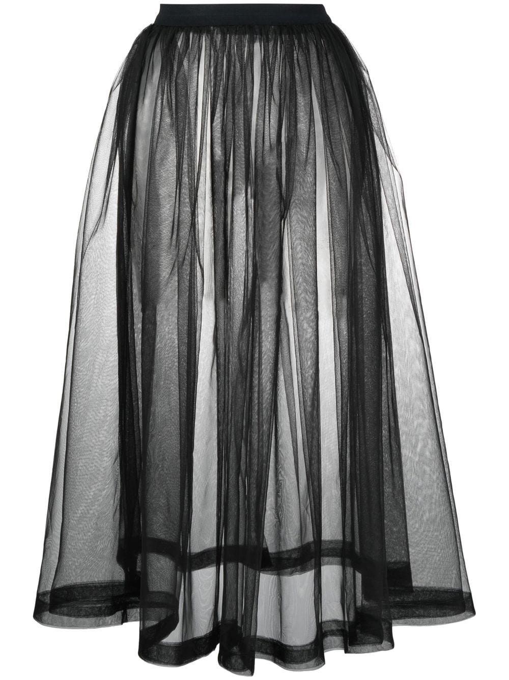 Parlor Pleated Midi Skirt In Black