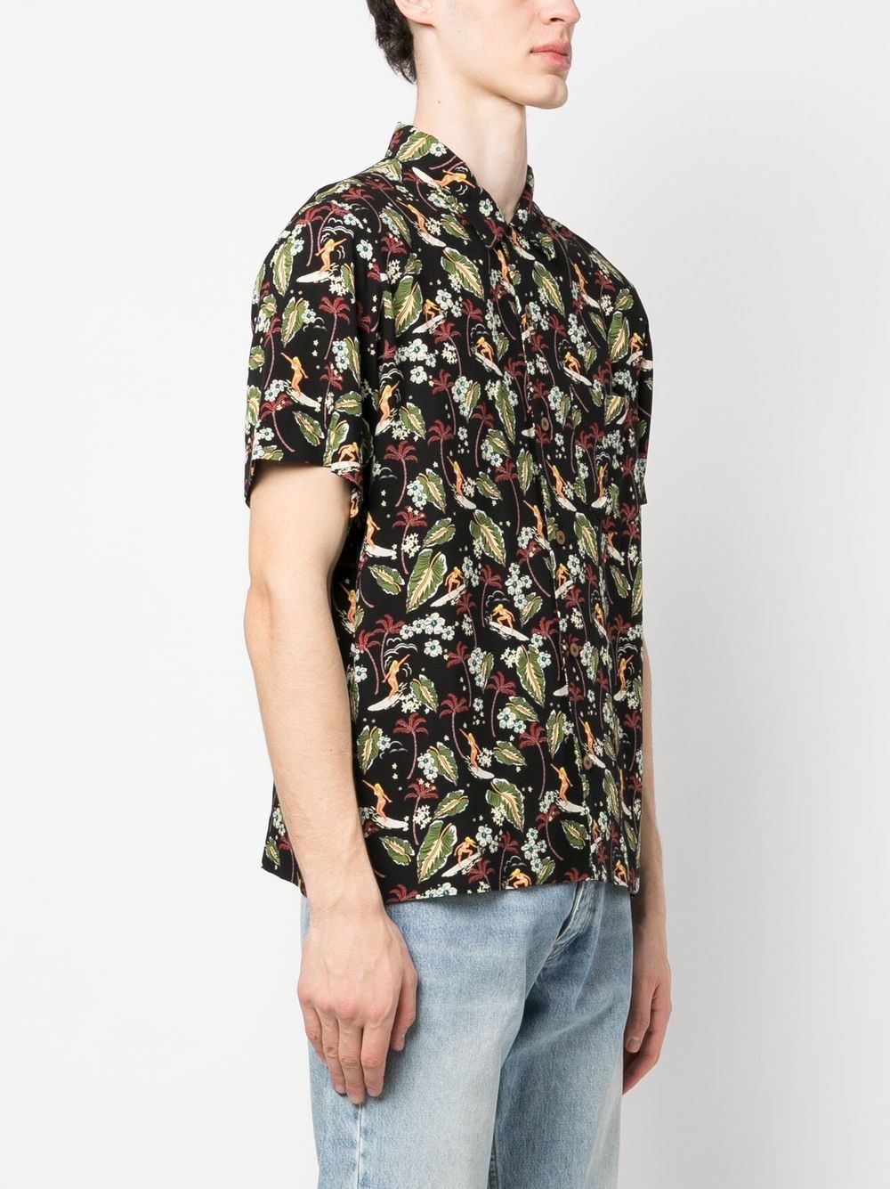 Shop Apc Lloyd Short-sleeved Printed Shirt In Schwarz