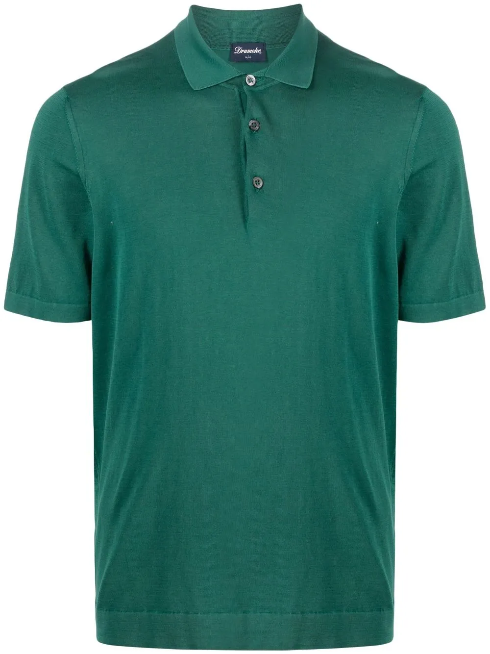 Shop Drumohr Button-placket Short-sleeved Polo Shirt In Grün