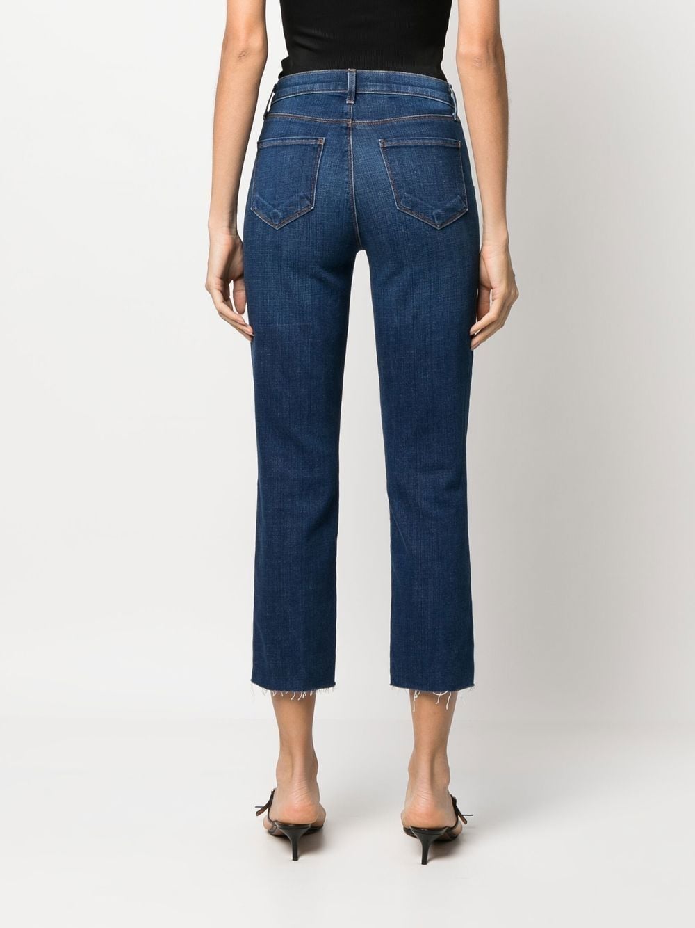 Shop L Agence High-rise Straight-leg Jeans In Blue