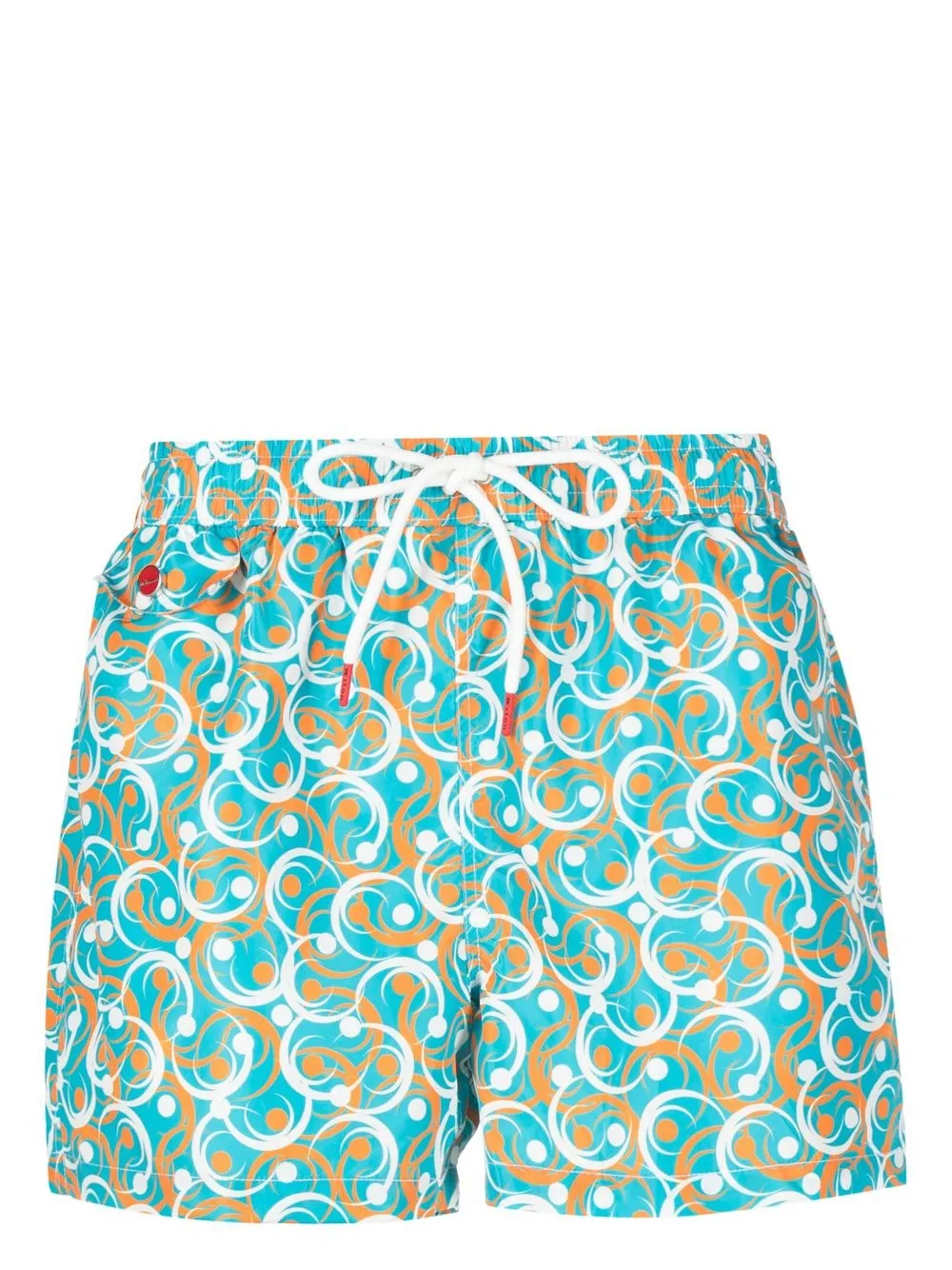 

Kiton swirl-print drawstring swim shorts - Blue