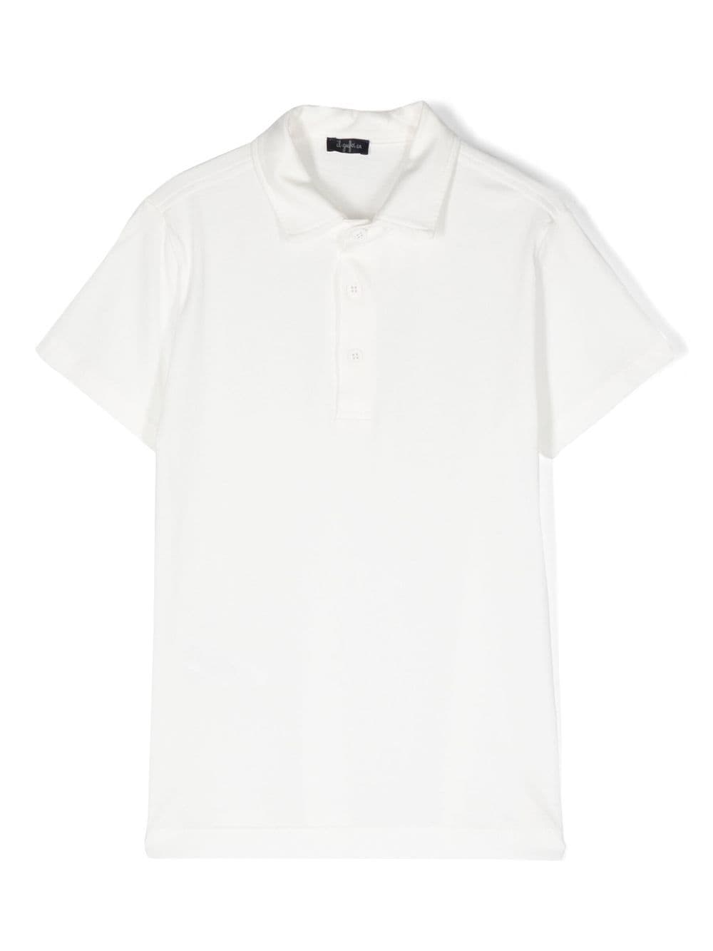 Shop Il Gufo Organic Cotton Polo Shirt In White