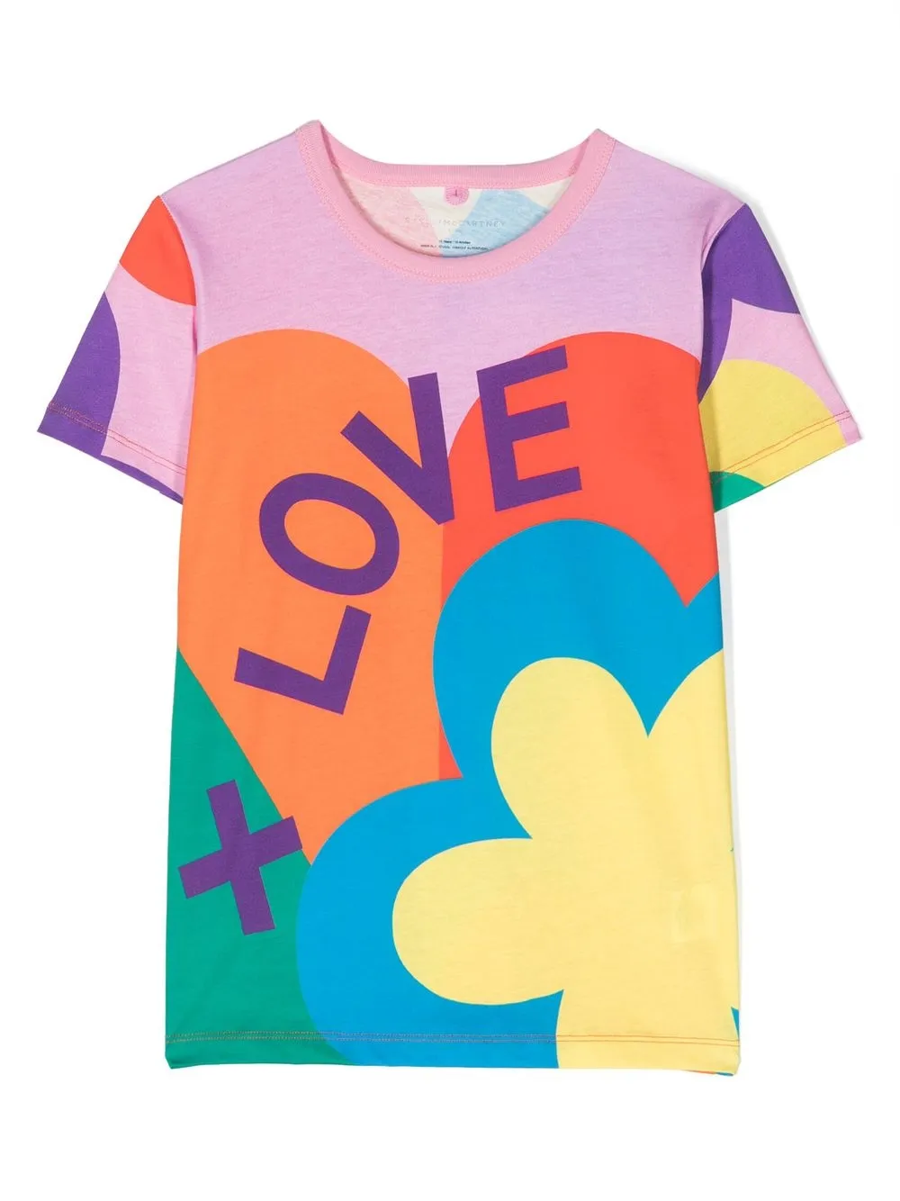 

Stella McCartney Kids playera manga corta con estampado Love - Rosado