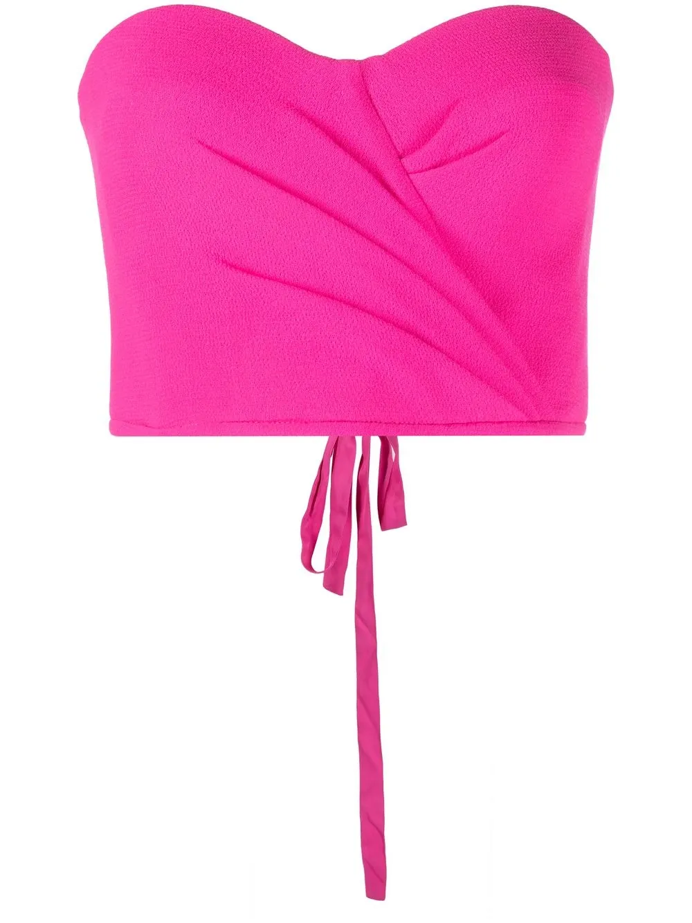 

STYLAND twist-detail strapless crop top - Pink