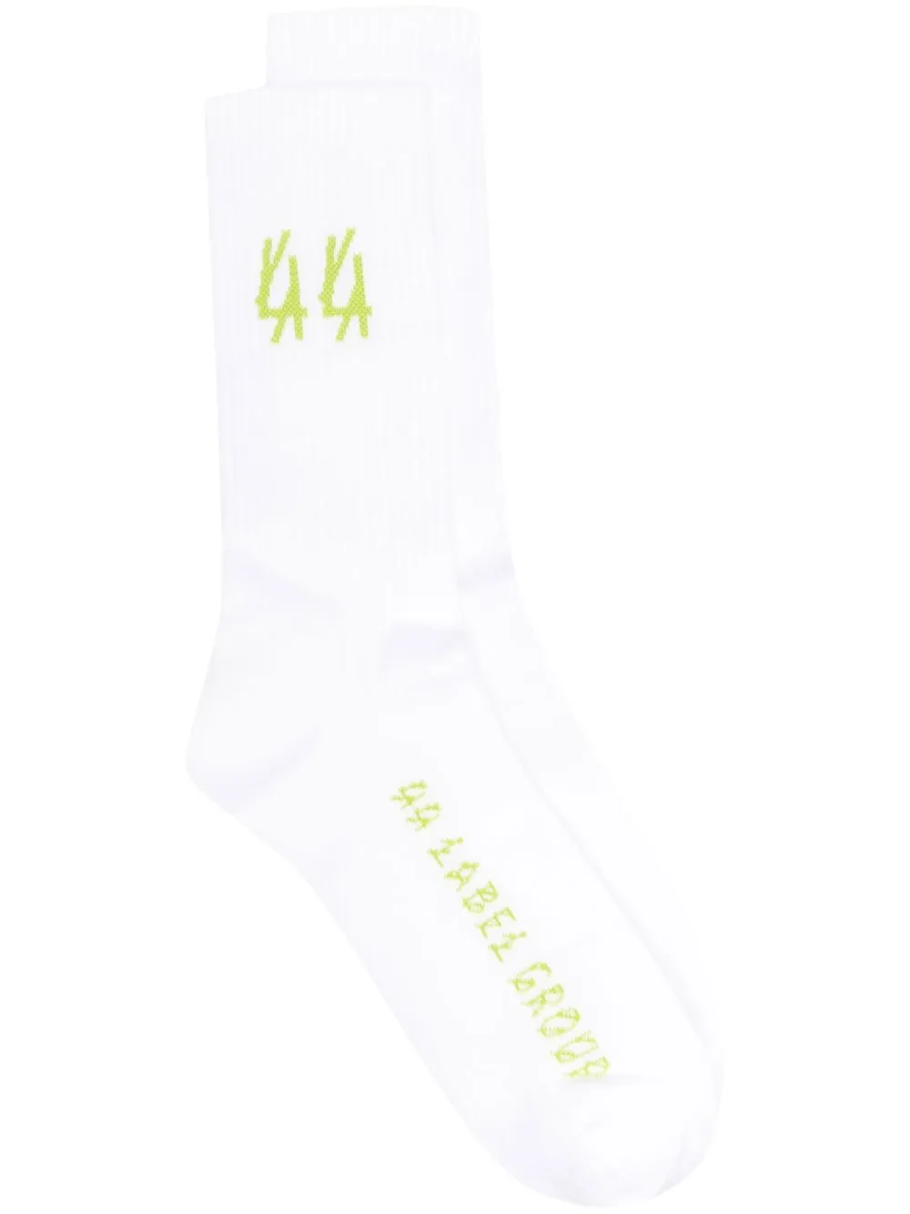 

44 LABEL GROUP logo-print ribbed knit socks - White