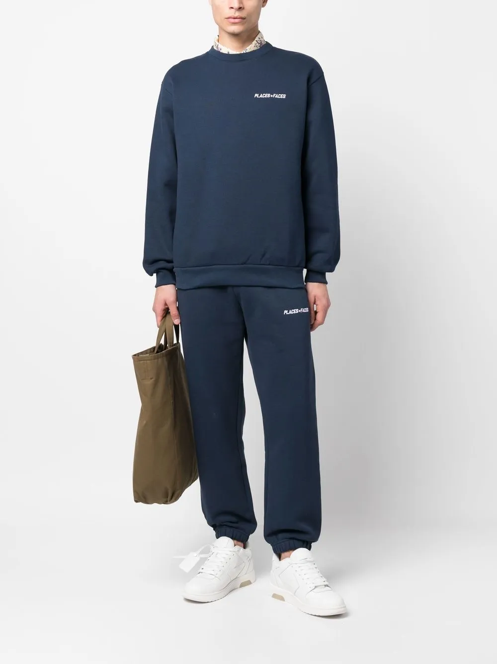 PLACES+FACES Sweater met geborduurd logo - Blauw