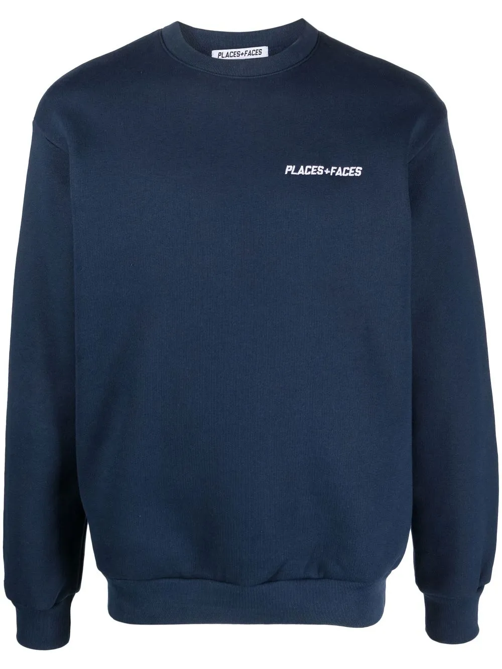 

PLACES+FACES logo-embroidery cotton sweatshirt - Blue