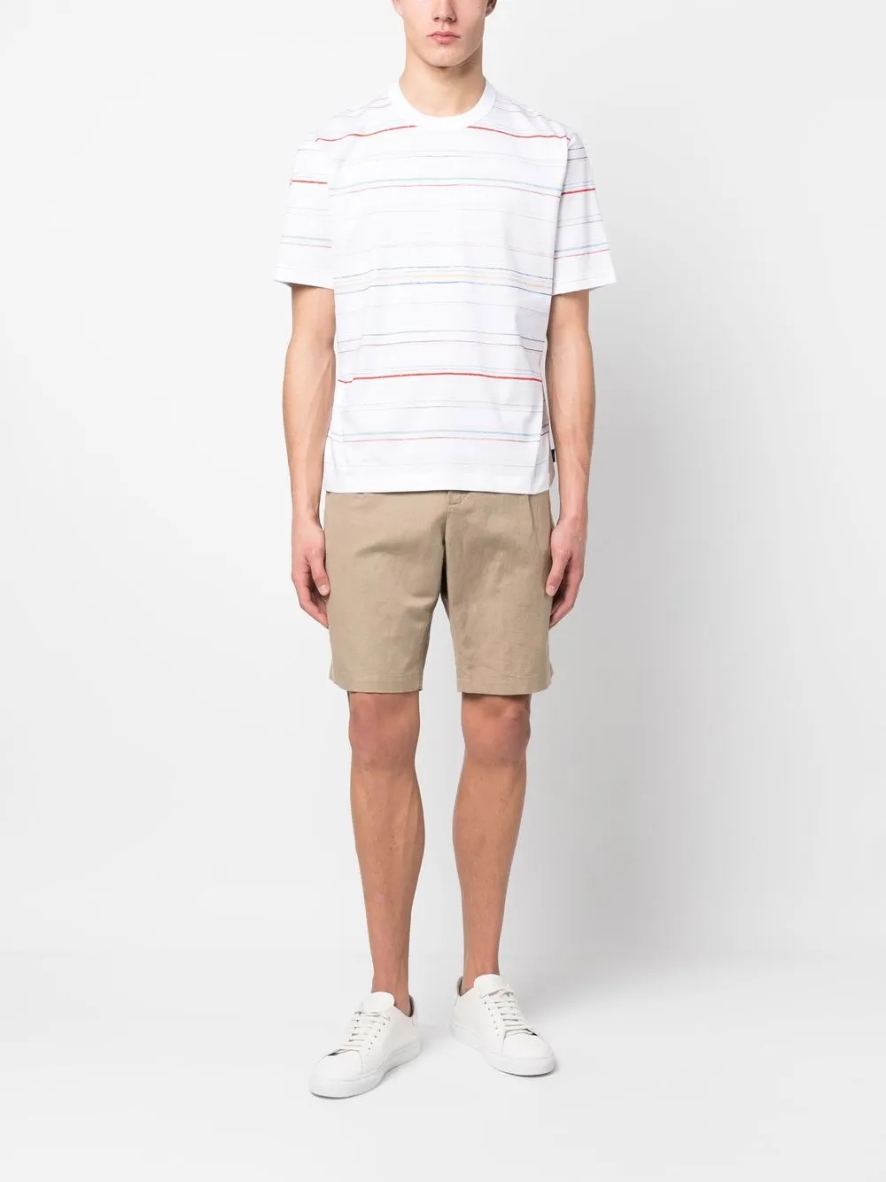 PS Paul Smith T-shirt met horizontale streep - Wit