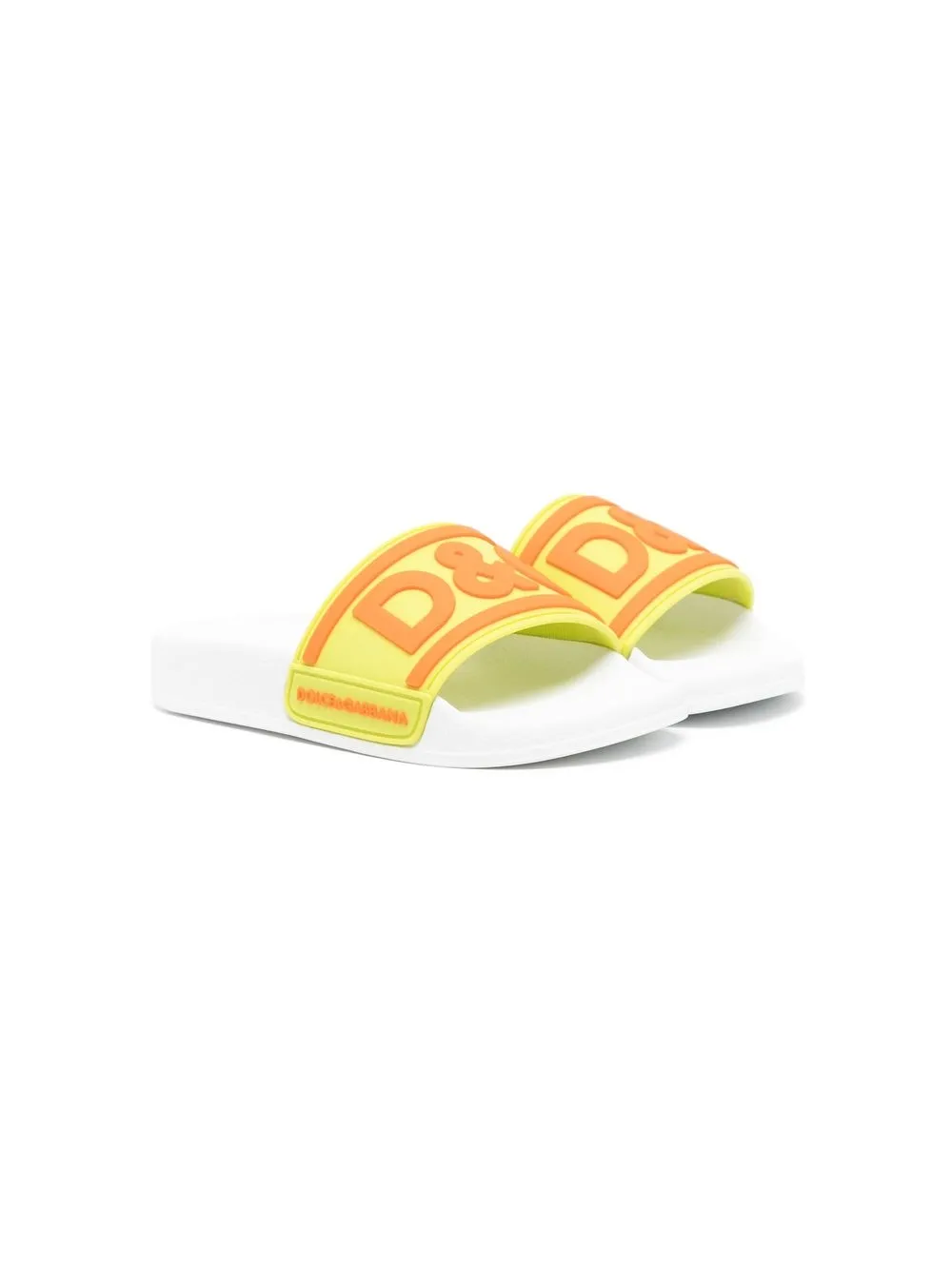 

Dolce & Gabbana Kids logo-embossed sliders - White