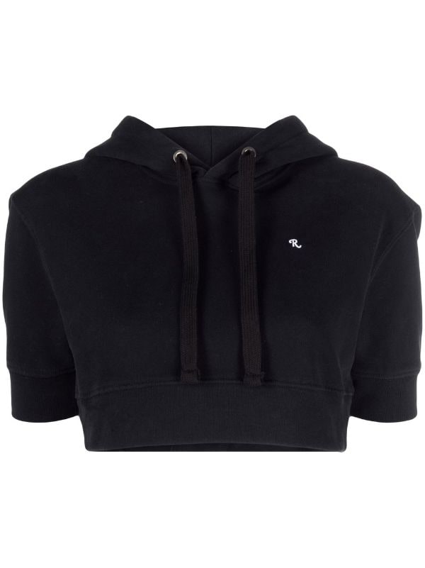 Short sleeve zip hot sale up hoodie womens