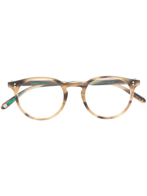 Garrett Leight tortoiseshell-effect round frame eyeglasses