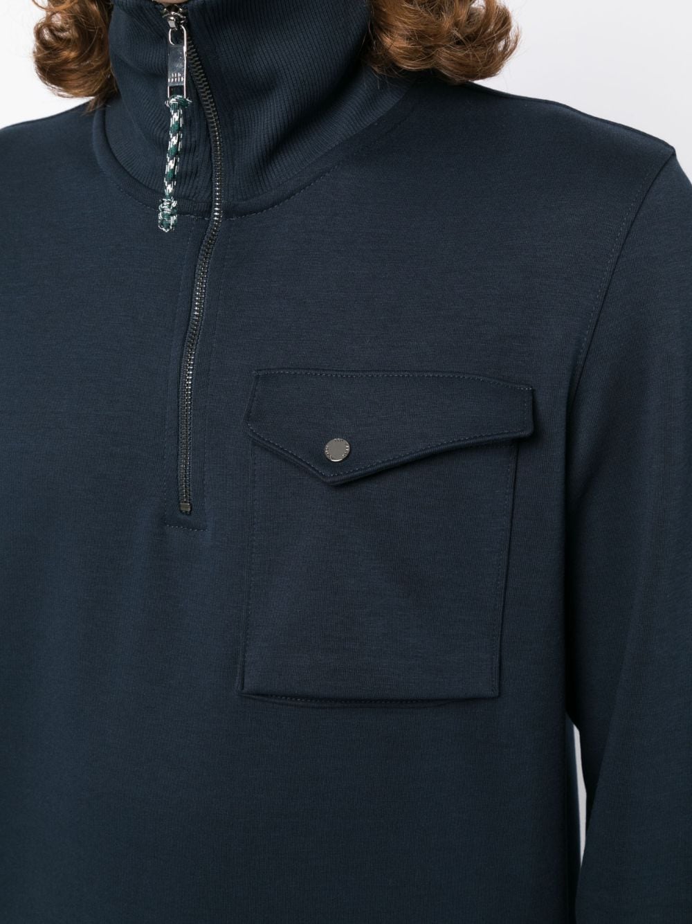 Shop Ted Baker Ecos High-neck Long-sleeve Sweatshirt In Blue