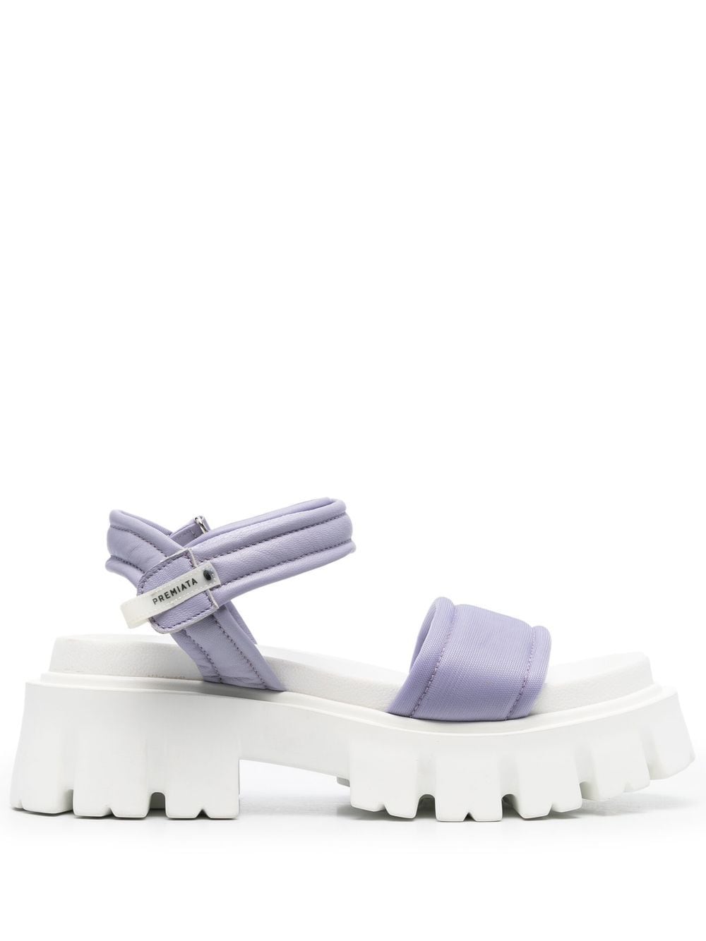 Premiata Leather Touch-strap Platform Sandals In Purple
