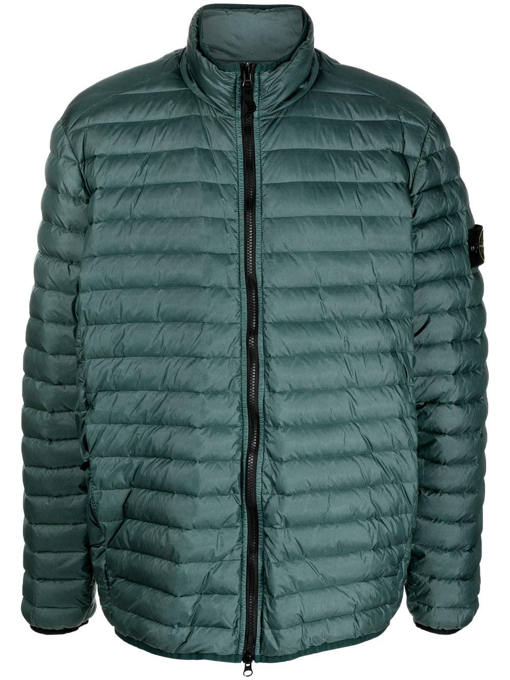 Stone Island Compass-motif Padded Jacket In 绿色