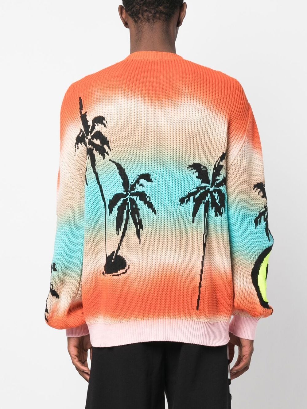 Shop Barrow Palm-tree Print Knit Jumper In Orange