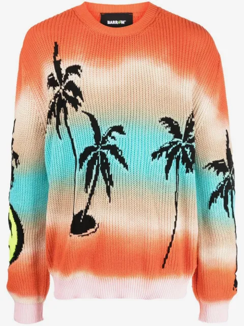 BARROW palm-tree print knit jumper