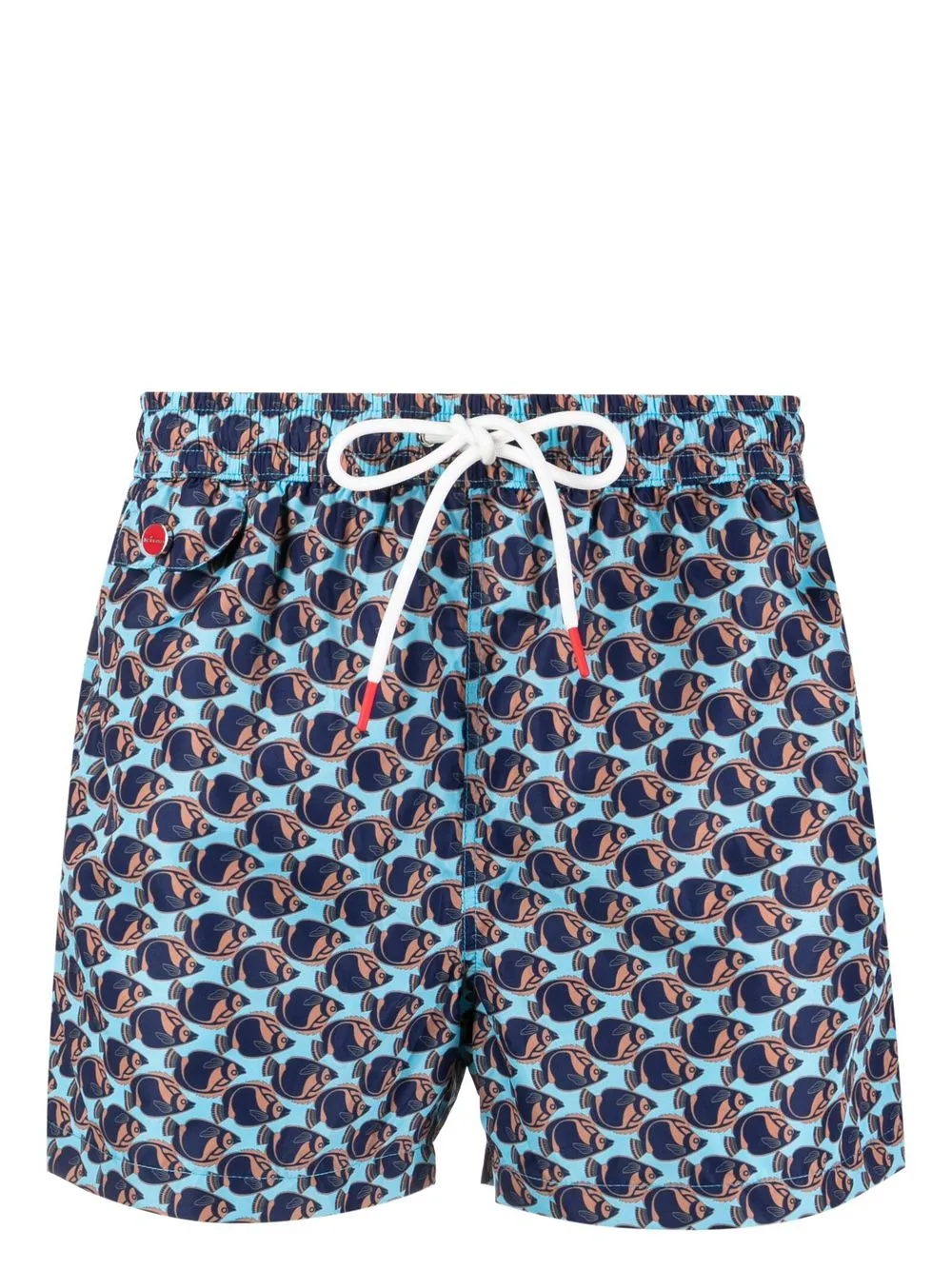 

Kiton fish-print drawstring swim shorts - Blue