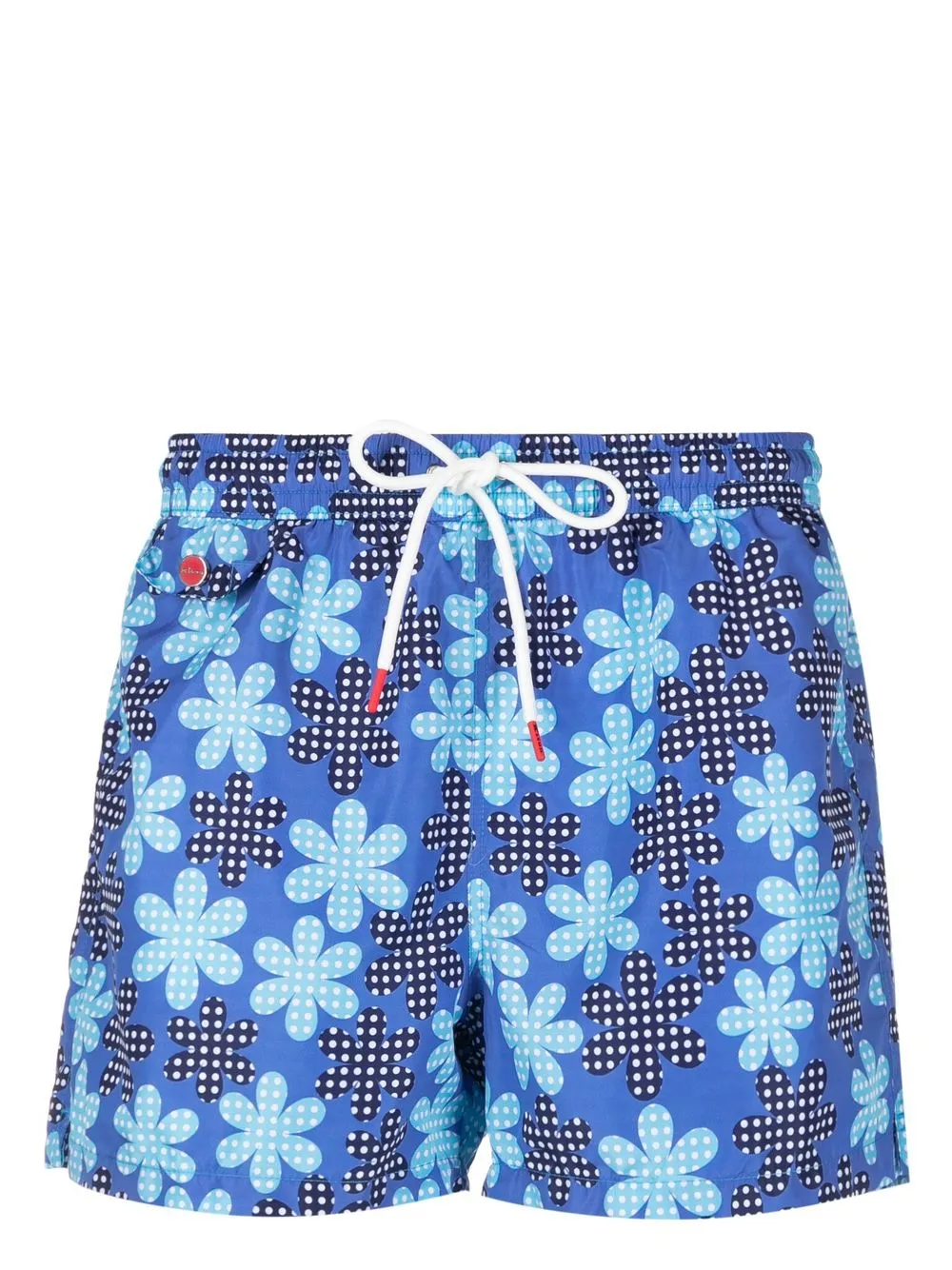 

Kiton floral-print drawstring swim shorts - Blue