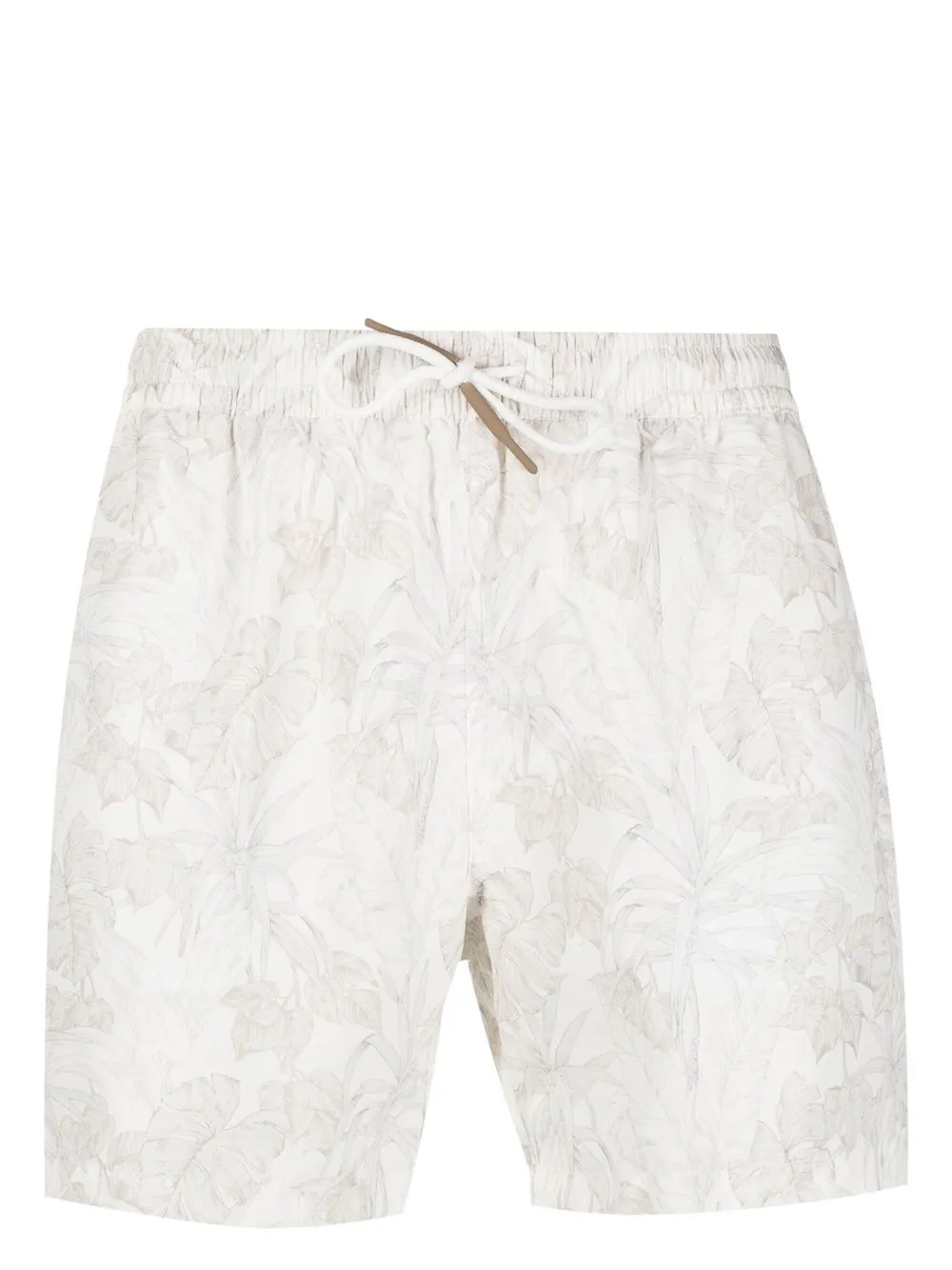 

Eleventy leaf-print thigh-length swim shorts - Neutrals