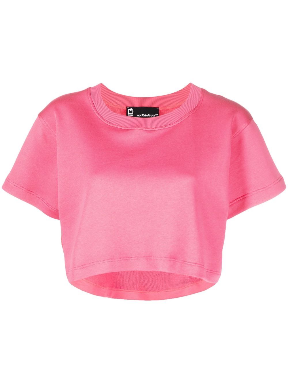Styland Plain Cropped T-shirt In 粉色