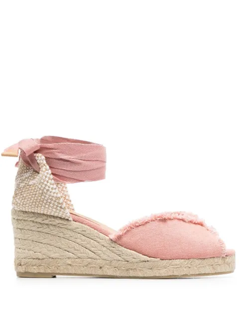 Castañer Espadrille peep toe com plataforma 75mm