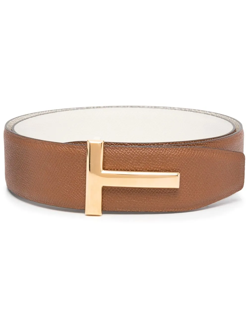 

TOM FORD T-buckle reversible leather belt - Brown