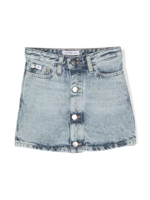 Calvin Klein Kids front-button denim mini skirt