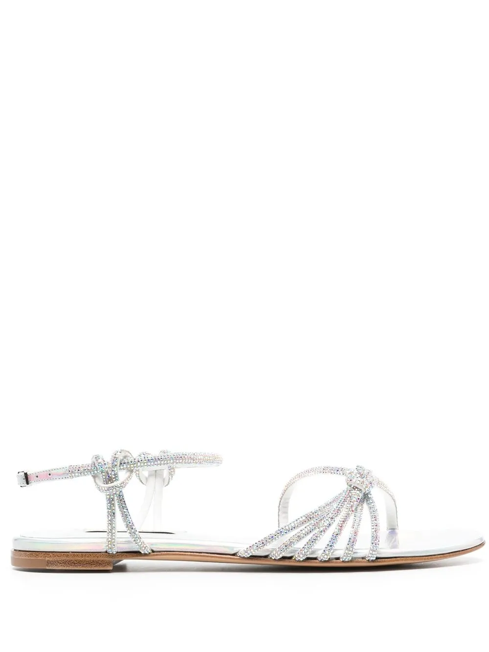 

Casadei crystal embellished flat sandals - Silver