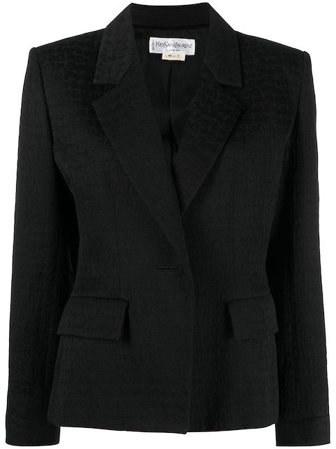 Yves Saint Laurent Pre-Owned patterned jacquard sigle-breasted blazer