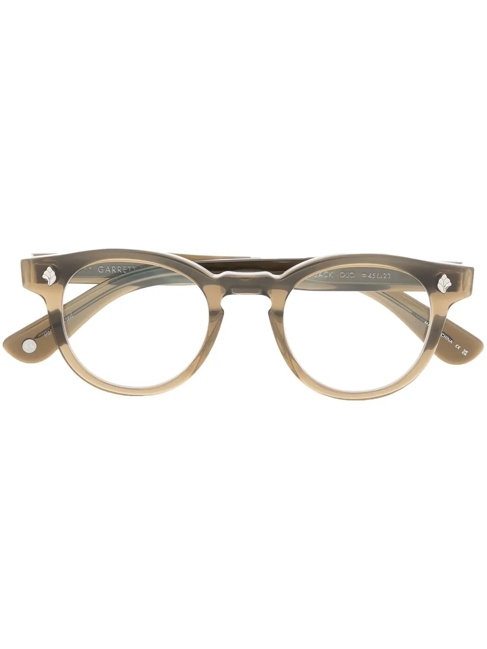 

Garrett Leight round frame acetate eyeglasses - Green