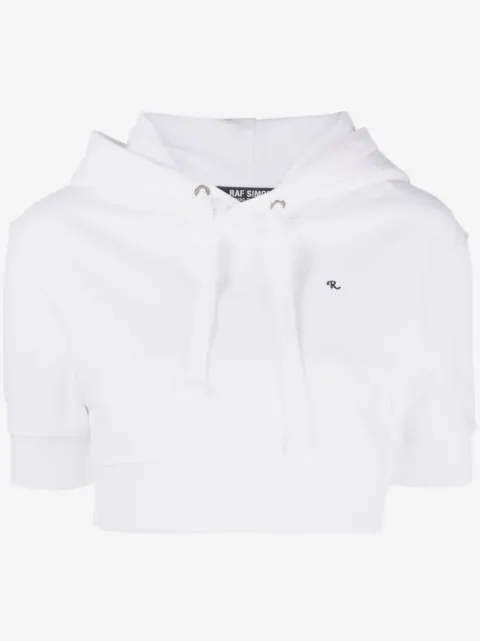 Raf Simons logo刺绣短款连帽衫