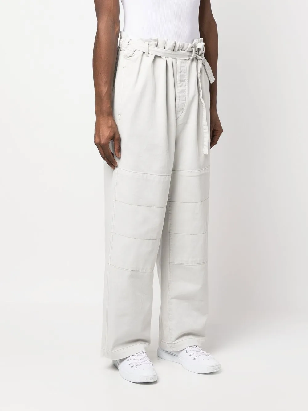 Lemaire Belted Wide-leg Trousers - Grey 