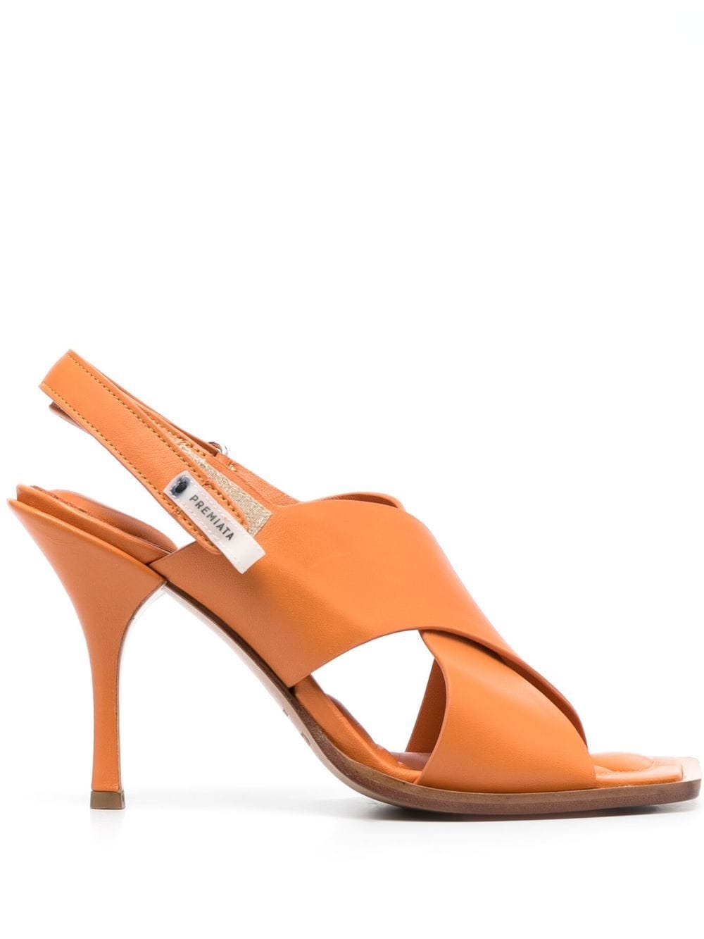 Premiata Crossed Strap Stiletto Sandals In Orange