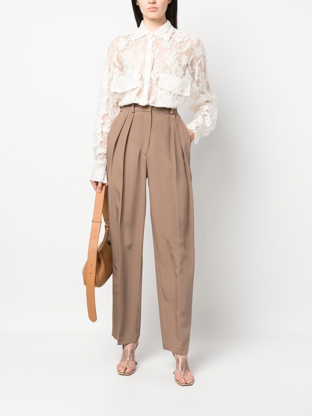 The Mannei High waist broek - Bruin