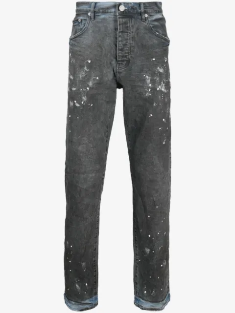 Purple Brand jean droit à effet taches de peinture