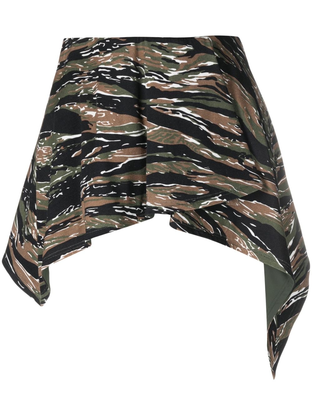 Shop Attico Camouflage-print Mini Skirt In Green