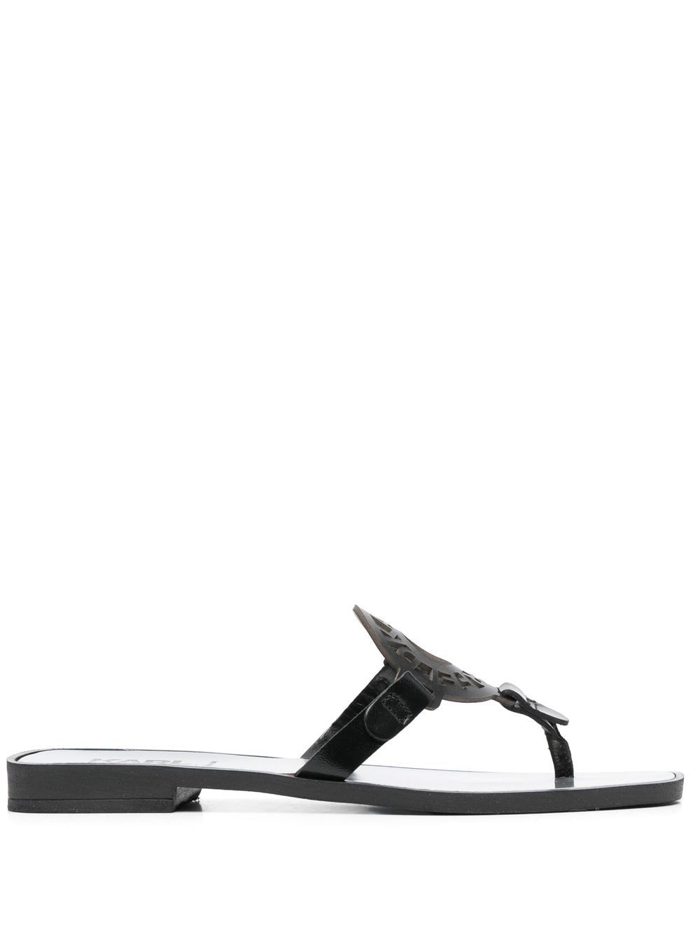 KARL LAGERFELD LOGO-PATCH THONG SANDALS