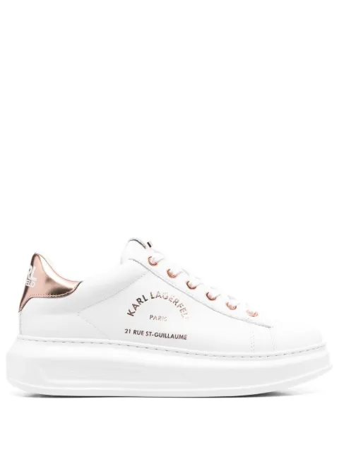 Karl Lagerfeld logo-print leather sneakers 