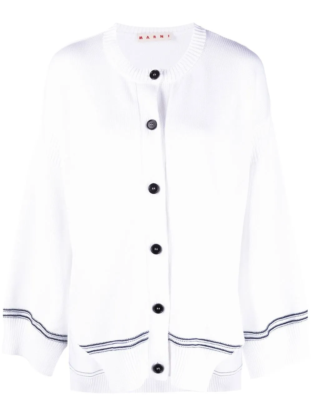 

Marni cárdigan con logo bordado - Blanco