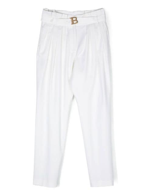 Balmain Kids pleat-detail wool trousers