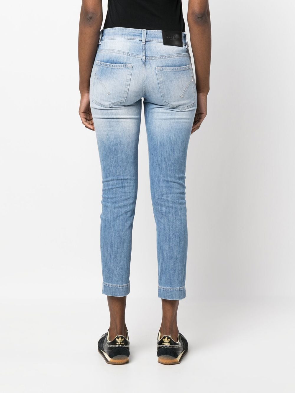 Shop Dondup Straight-leg Cropped Jeans In Blau