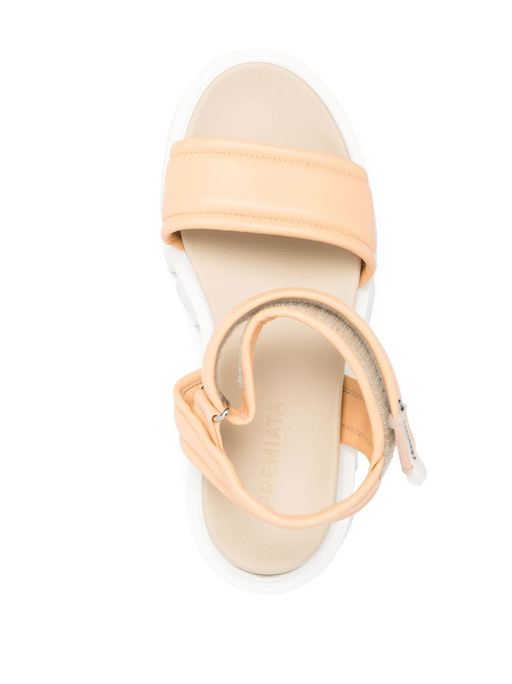 Shop Premiata Leather Touch-strap Platform Sandals In Neutrals