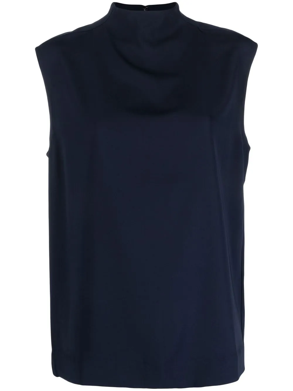 

Closed high-neck sleeveless blouse - Blue