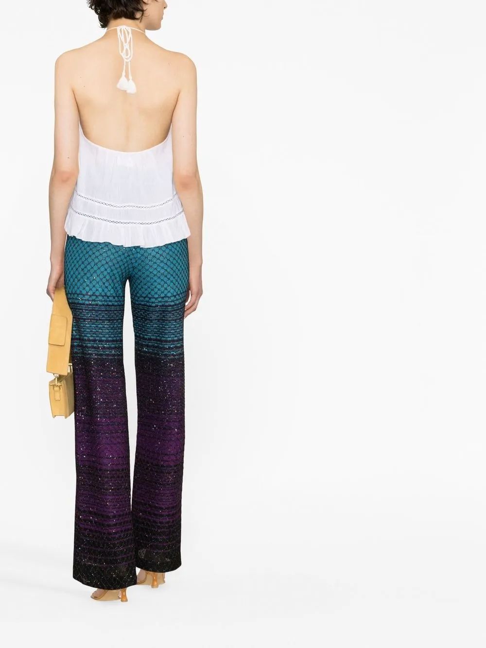 Missoni sequin-embellished Knitted Trousers | Blue | FARFETCH JO