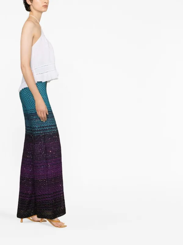 Missoni sequin-embellished Knitted Trousers | Blue | FARFETCH JO