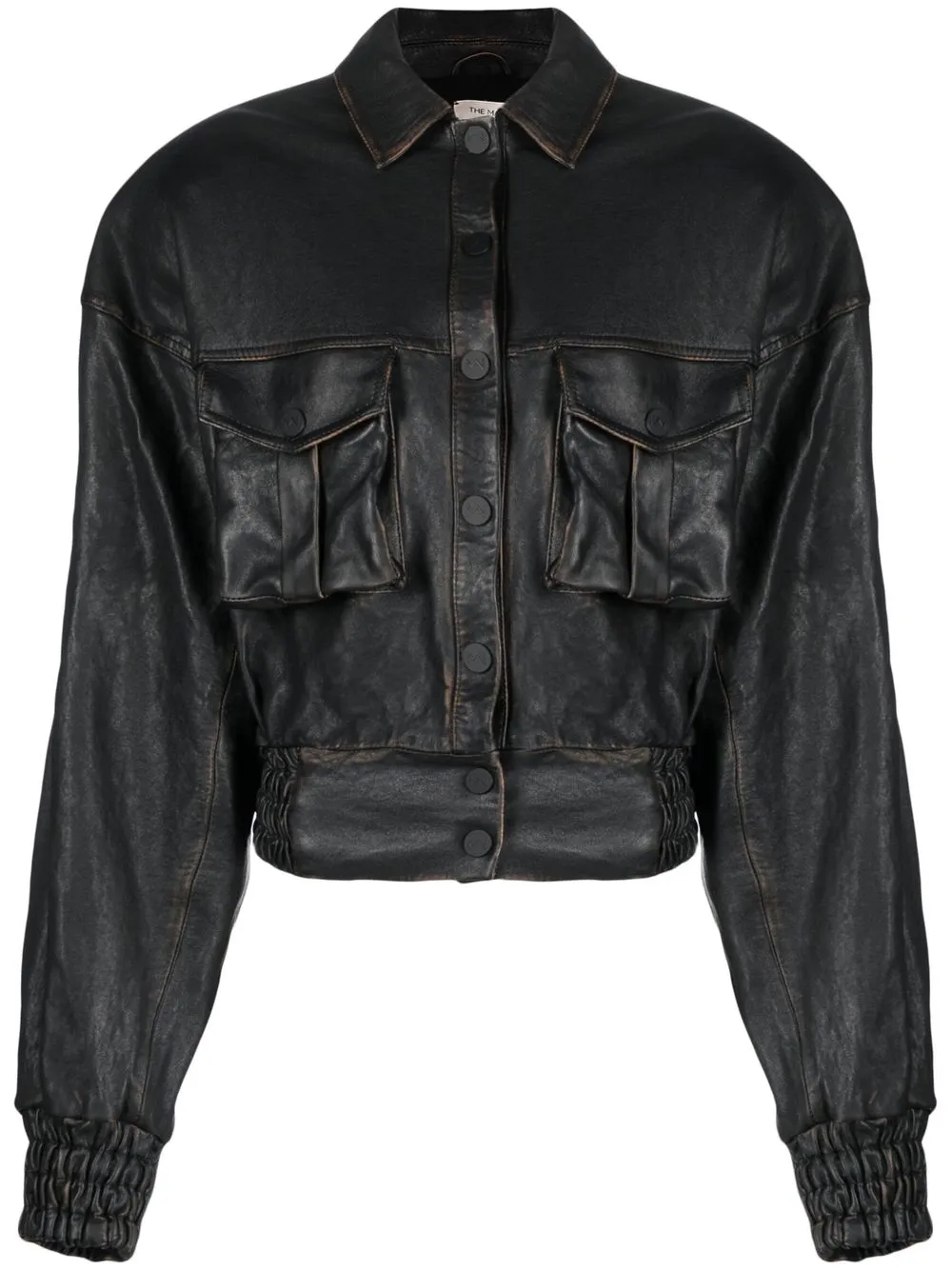 

The Mannei cropped polished-finish jacket - Black