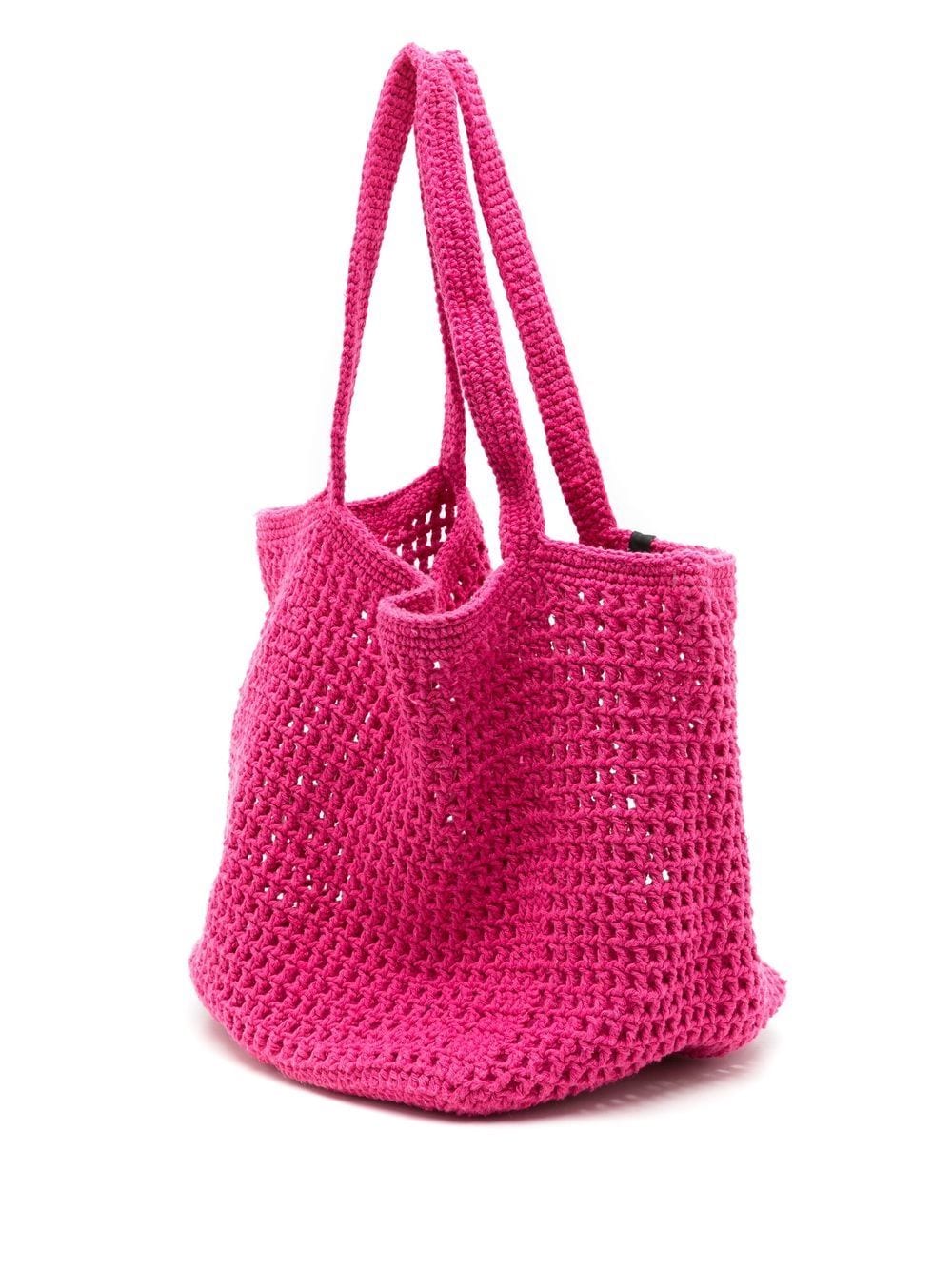 Shop Nannacay Cleo Dreamscape Crochet Tote Bag In Pink