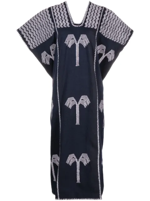 Pippa Holt palm tree-embroidered midi dress