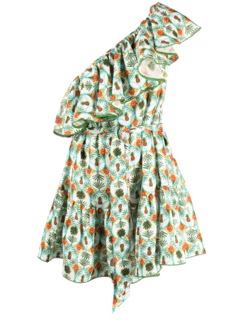 Borgo De Nor graphic-print one-shoulder dress