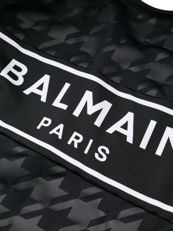 Balmain monogram-pattern stretch-cotton T-shirt - Farfetch